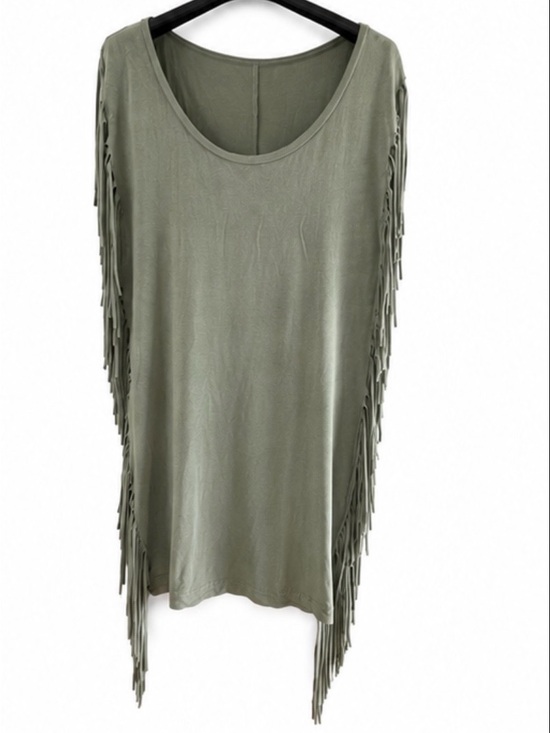 VENUS Tops - VENUS Fringe Detail Green Women's Dress size S